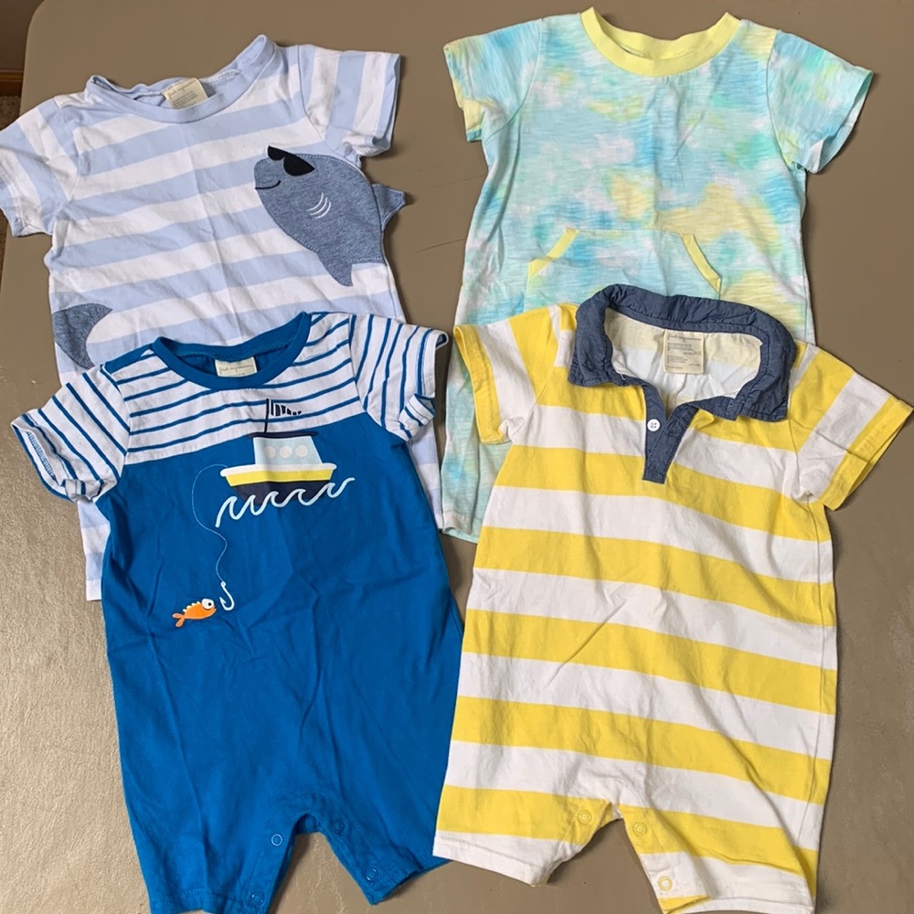 24 months first impressions 4 piece Rompers Button at bottom.
